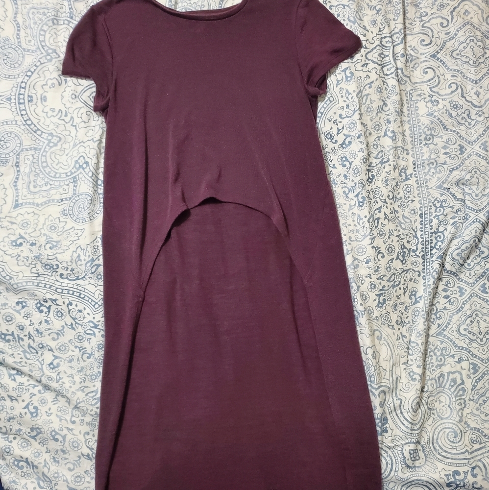 High-Low Maroon Crop Top